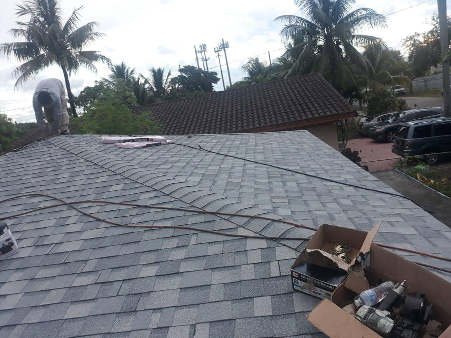 Asphalt shingle roof replacement in Hallandale Beach, FL — Broward Roofing Pros