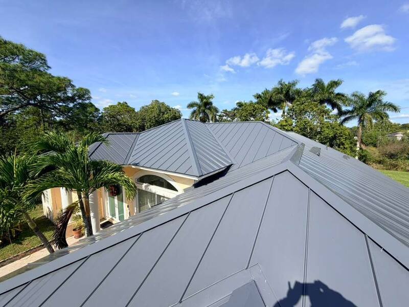Standing seam metal roof replacement on a residential home in Pembroke Pines, FL — Broward Roofing Pros